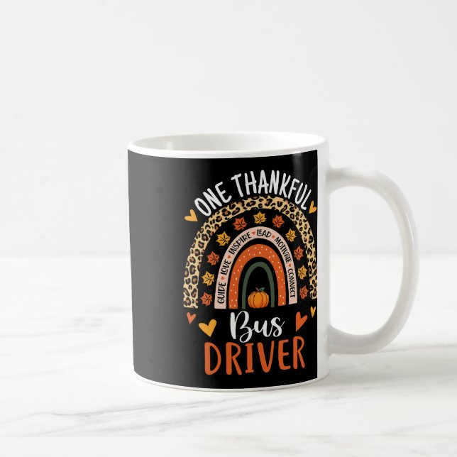 Thankful Bus Driver Thanksgiving Fall School Bus D Coffee Mug (Right)