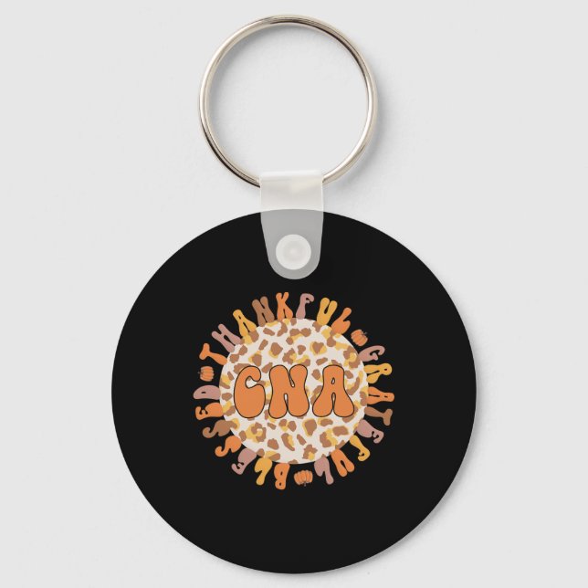Thankful Certified Nursing Assistant Thanksgiving  Key Ring (Front)