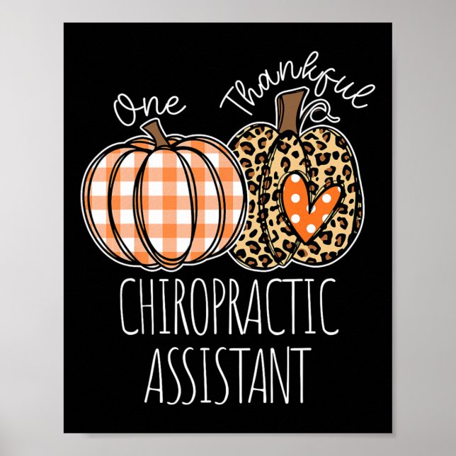 Thankful Chiropractic Istant Cute Thanksgiving  Poster (Front)