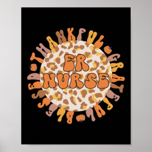 Thankful Emergency Nurse Thanksgiving ER Nurse Poster