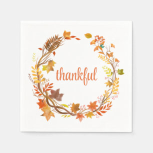 Thankful Fall Colours Autumn Modern Thanksgiving Napkin