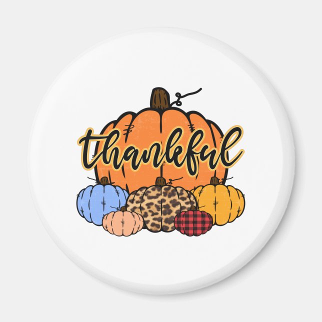Thankful Fall Pumpkins Design Magnet (Front)