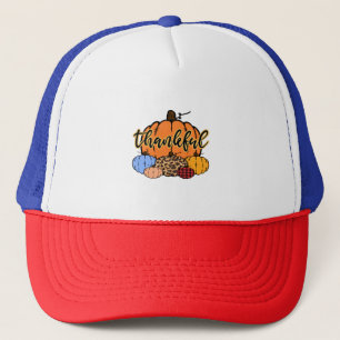 Thankful Fall Pumpkins Design Trucker Hat