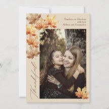 Thankful, Family Thanksgiving Photo Card