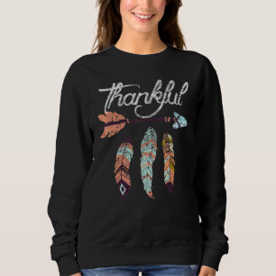 Thankful Feather & Arrow Fall  Vintage Thanksgivin Sweatshirt
