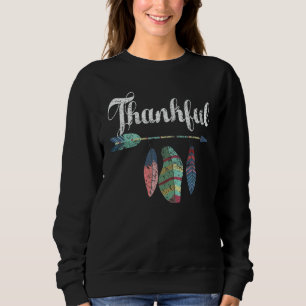 Thankful Feather & Arrow Fall  Vintage Thanksgivin Sweatshirt