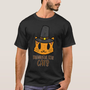 Thankful For Cats Pilgrim Cute Thanksgiving Men Wo T-Shirt
