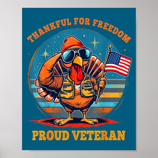 Thankful For Dom – Proud American Veteran Thanksgi Poster (Front)
