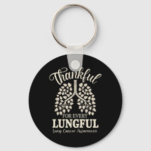 Thankful For Every Lungful Lung Cancer Awareness  Key Ring