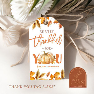 Thankful For Everything Fall Pumpkin Leaves Tags
