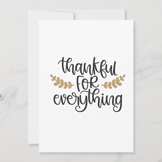 Thankful for Everything Thanksgiving Funny  Save The Date (Front)