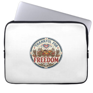 Thankful For Freedom Patriotic Patriotic Thanksgiv Laptop Sleeve