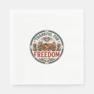 Thankful For Freedom Patriotic Patriotic Thanksgiv Napkin