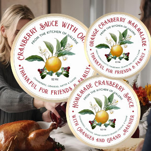 Thankful for Friends & Family Cranberry Marmalade Classic Round Sticker