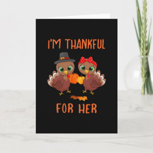 Thankful For Her Funny Matching Him Her Thanksgivi Card