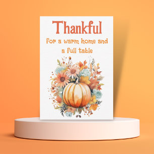 thankful for home and food,cute  thanksgiving card