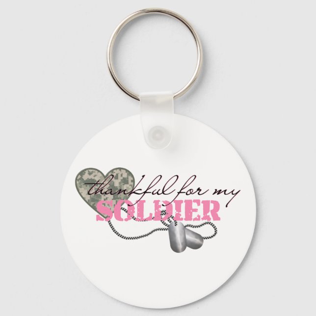 Thankful For My Soldier Key Ring (Front)