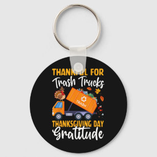 Thankful For Recycle Truck Thanksgiving Day Garge  Key Ring