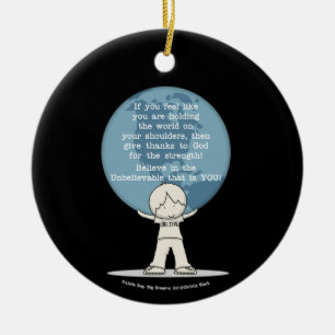 Thankful for Strength Ceramic Tree Decoration