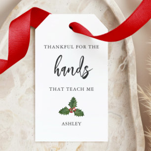 Thankful for the Hands that Teach Me, Lotion Gift Tags