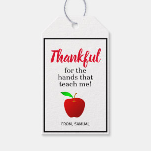 Thankful for the hands that teach me Teacher Gift Gift Tags