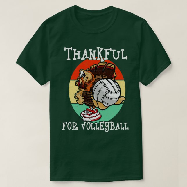 Thankful For Volleyball Thanksgiving Sport Love Fa T-Shirt (Design Front)