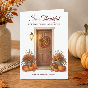 Thankful for Wonderful Neighbours Thanksgiving Car Holiday Card
