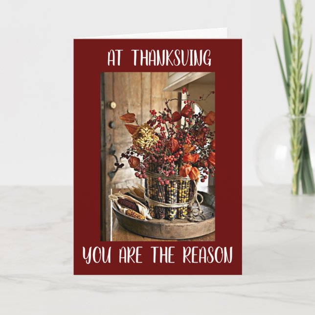 THANKFUL FOR "YOU" AT THANKSGIVING (AND ALL YEAR) HOLIDAY CARD (Front)