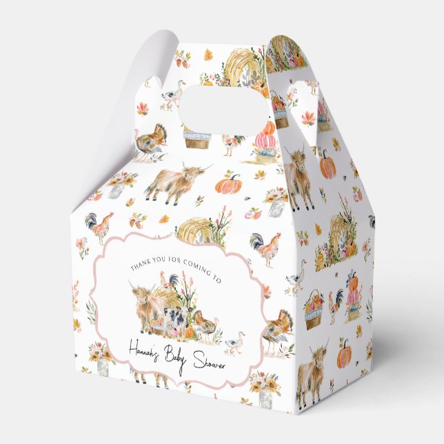 Thankful for You | Fall Farm Baby Shower Favour Box (Front Side)