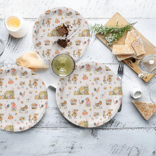 Thankful for You   Fall Farm Baby Shower Paper Plate