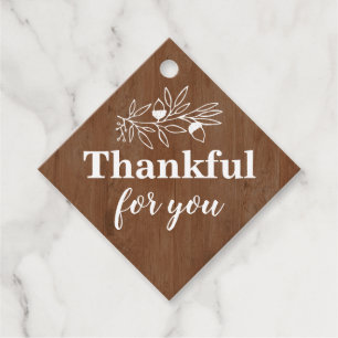 Thankful For You Fall Wedding Engagement Wood Favour Tags