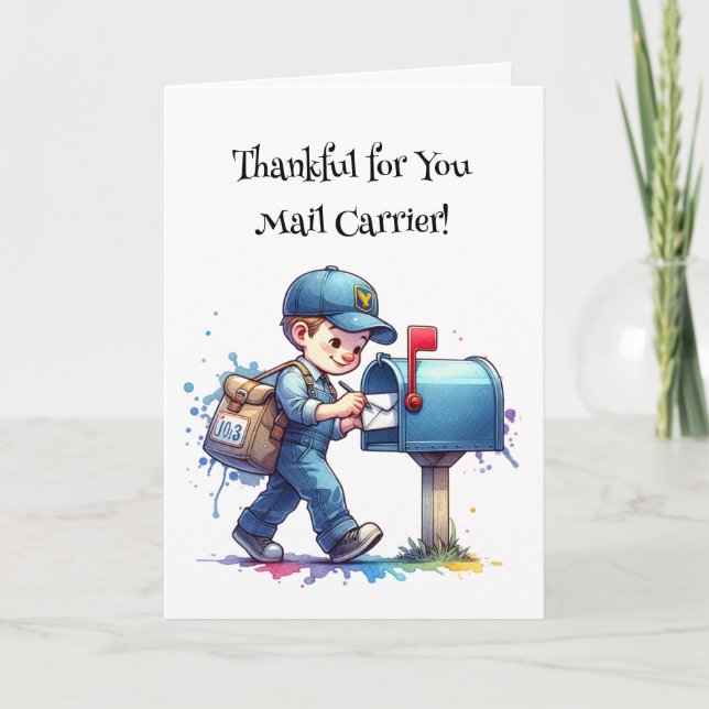 Thankful for You Mail Carrier  Card (Front)