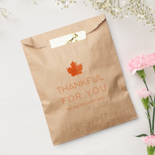 Thankful For You | Modern Minimalist Thanksgiving  Favour Bags (Sealed)