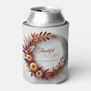 Thankful for you Modern Thanksgiving Wreath Can Cooler