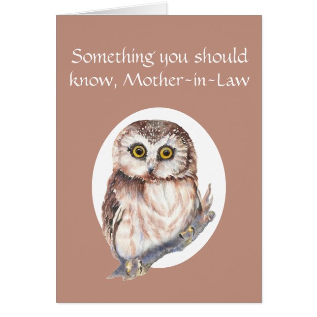 Thankful for You Mother-in-Law Mother's Day Owl (Front)