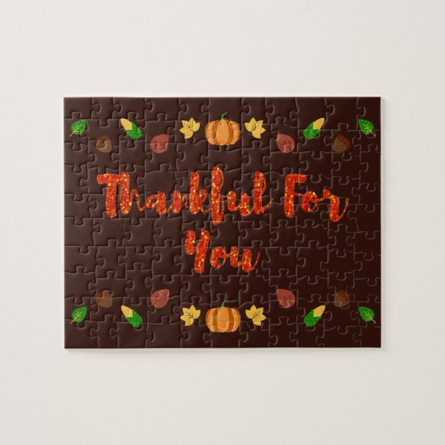 Thankful For You Thanksgiving Jigsaw Puzzle (Horizontal)