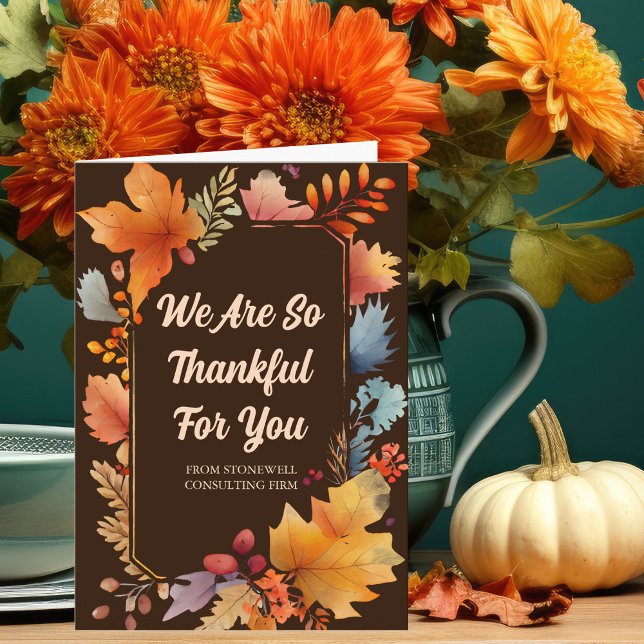 Thankful for Your Business Thanksgiving Leaves Card (Creator Uploaded)