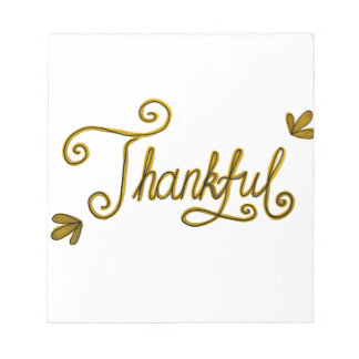 Thankful gold lettering notepad