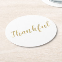 Thankful gold white modern script thanksgiving