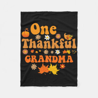 Thankful Grandma For Women Fall Thanksgiving Autum Fleece Blanket