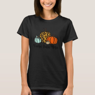 Thankful Grateful And Blessed Thanksgiving Leopard T-Shirt