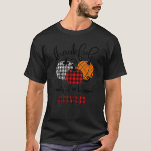 Thankful Grateful Blessed Auntie Autumn Fall Pumpk T-Shirt