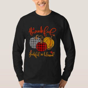 Thankful Grateful Blessed Autumn Fall Pumpkin Outf T-Shirt