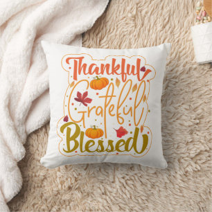 Thankful Grateful Blessed: Autumn’s Heartbeat Cushion
