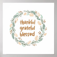 Thankful Grateful Blessed Autumn Wreath