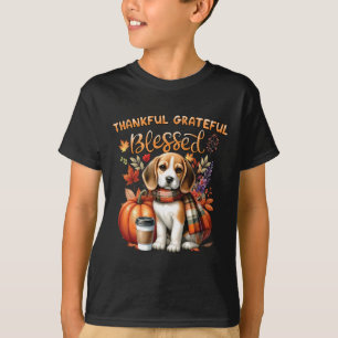 Thankful Grateful Blessed Beagle Dog Happy Fall Y' T-Shirt