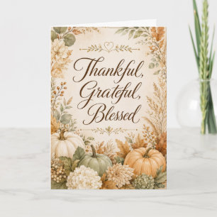 Thankful Grateful Blessed Card