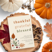 Thankful Grateful Blessed Chic Thanksgiving Party