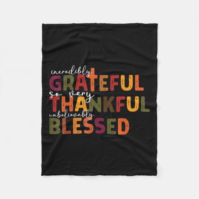Thankful Grateful Blessed Christian Religious Than Fleece Blanket (Front)
