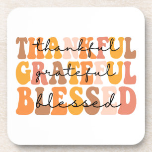 Thankful Grateful Blessed Coaster